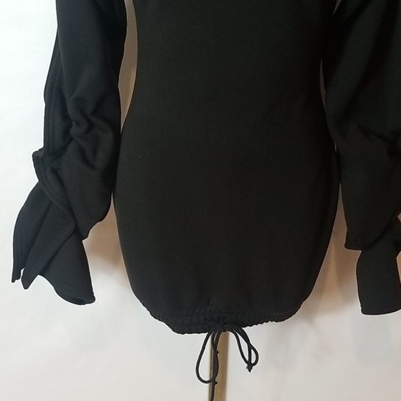 BLACK SWEATSHIRT MINI DRESS - Picture 5 of 9